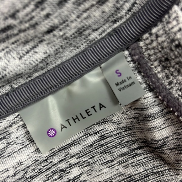 Athleta Blissful Balance Zip Up Heather Gray Hooded‎ Vest Open Back Size S - Picture 11 of 12